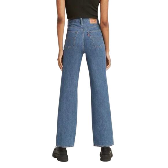 Levi's Blue High Waisted Straight Leg Jeans - Picture 2 of 11